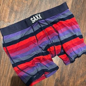 Saxx Red and Purple Boxer Briefs Performance Comfort